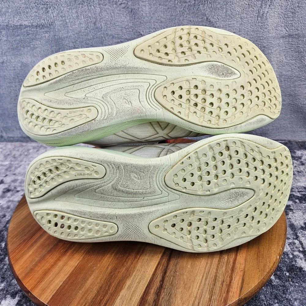 Asics Gel-Nimbus 25 Shoes Womens Size 9.5 Ivory Green Athletic Running Sneakers